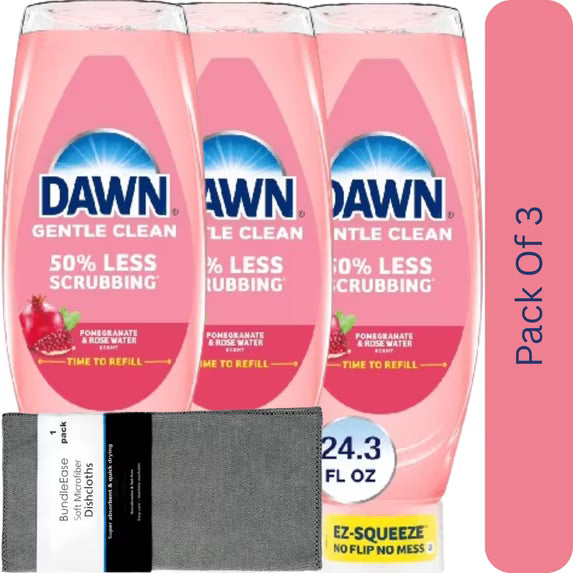 Dawn Gentle Clean EZ-Squeeze Dish Soap with Microfiber Dishcloth, 24.3 oz