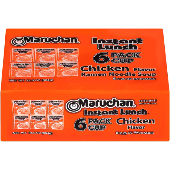 Maruchan Ramen Noodle Soup Instant Lunch Chicken Flavor 2.25 oz Pack of 6