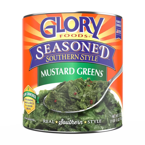 Glory Foods Seasoned Southern Style Mustard Greens 27 oz (Pack of 2)
