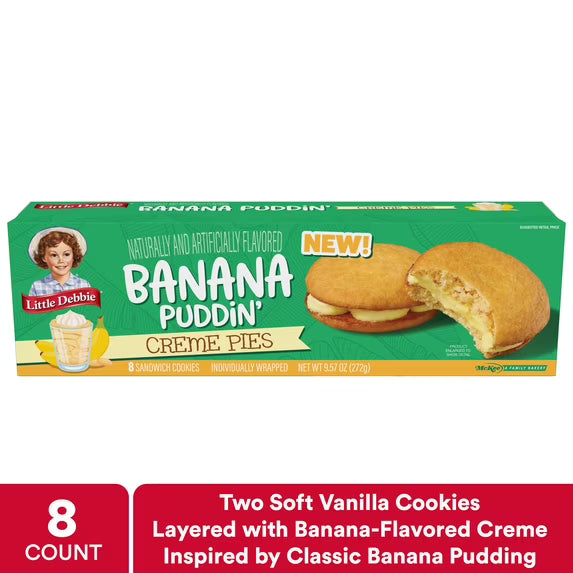 Little Debbie Banana Puddin Creme Pies 9.57 oz (Pack of 2)