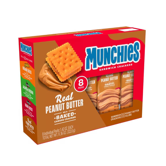 MUNCHIES Peanut Butter Sandwich Crackers, 8 Count Pack