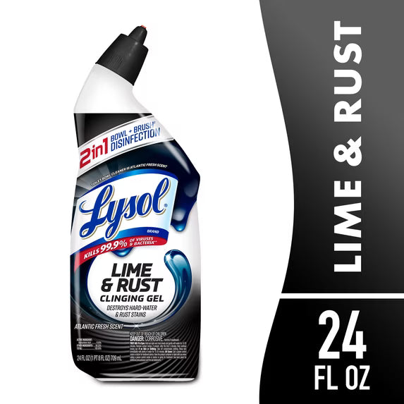 Lysol Lime and Rust Remover Toilet Bowl Cleaner 24 oz - Case of 9